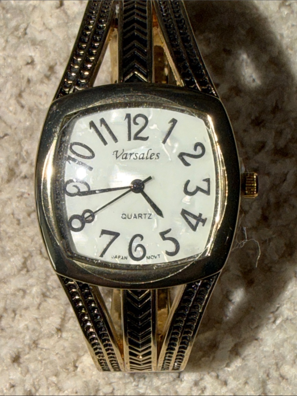 Gold-Tone Women’s Quartz Watch - White Dial Versales hinged on both sides
